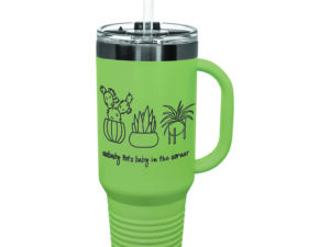 Personalized 40 oz Engraved Tumbler with Handle & Straw – Insulated Stainless Steel Travel Mug – Polar Camel